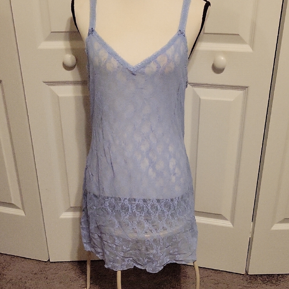Delicate Lace Chemise in Soft Blue